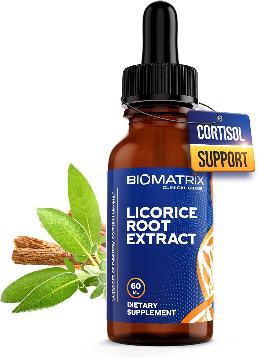 Licorice Root Extract for Cortisol & Adrenal Support, 0.87 mg Glycyrrhizin per Drop, Clinical-Grade Liquid Tincture, Adaptogen for Stress, HPA Axis Supplement, 1,200 Drops, 2 fl oz