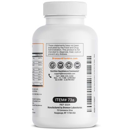 Bronson Super B Vitamin B Complex Sustained Release for Energy, 60 Tablets | B1, B2, B3, B6, Folic Acid, B12, Biotin & Pantothenic Acid, One-Tablet Formula, Non-GMO, Gluten-Free & Soy-Free