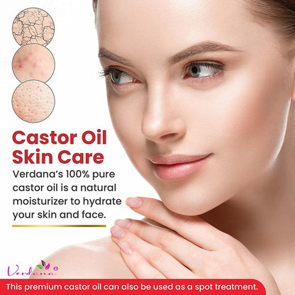 Verdana Organic Castor Oil – USDA Certified Organic – Cold Pressed, Unrefined, 100% Pure and Hexane