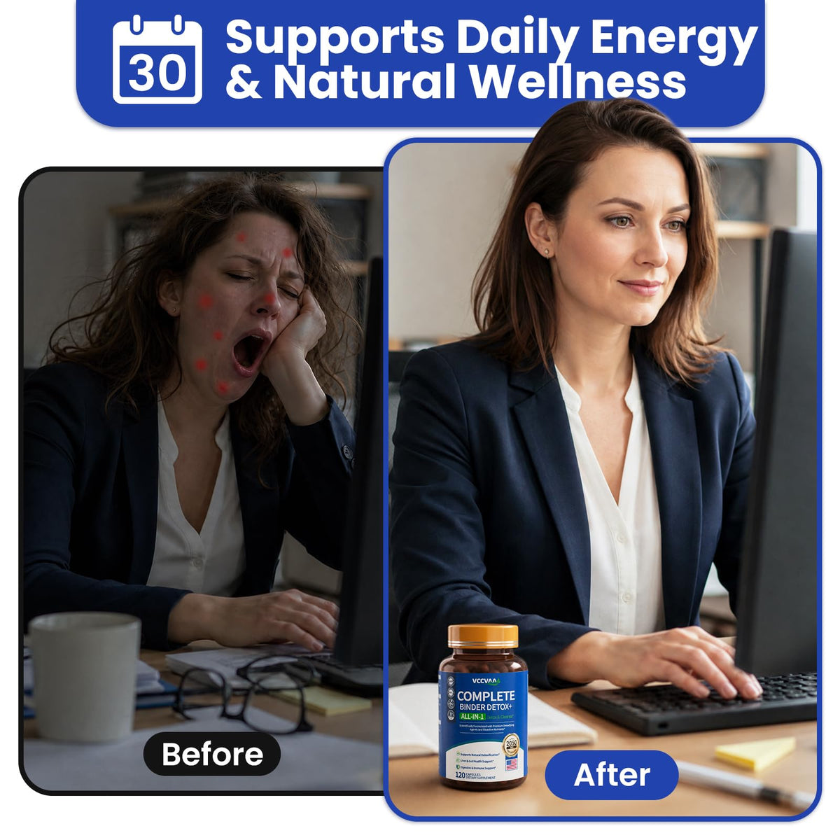 18+ Ingredients Detox & Full Body Cleanse Pills - GI, Parasite & Zeolite Detox, Activated Charcoal, Bentonite Clay, 5 Billion CFU, Probiotics, NAC, Turmeric, Liver Support, 120 Vegan Capsules