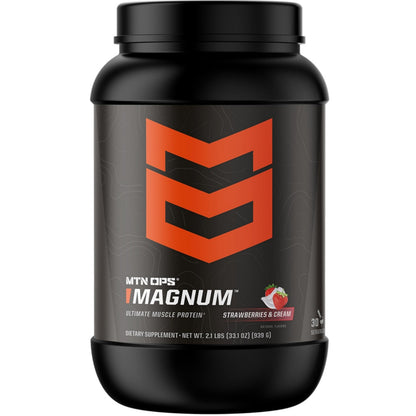 MTN OPS Magnum Protein Powder 23g Protein per Serving Whey Protein Blend with BCAAs Low Sugar Gluten Free 30 Servings Chocolate
