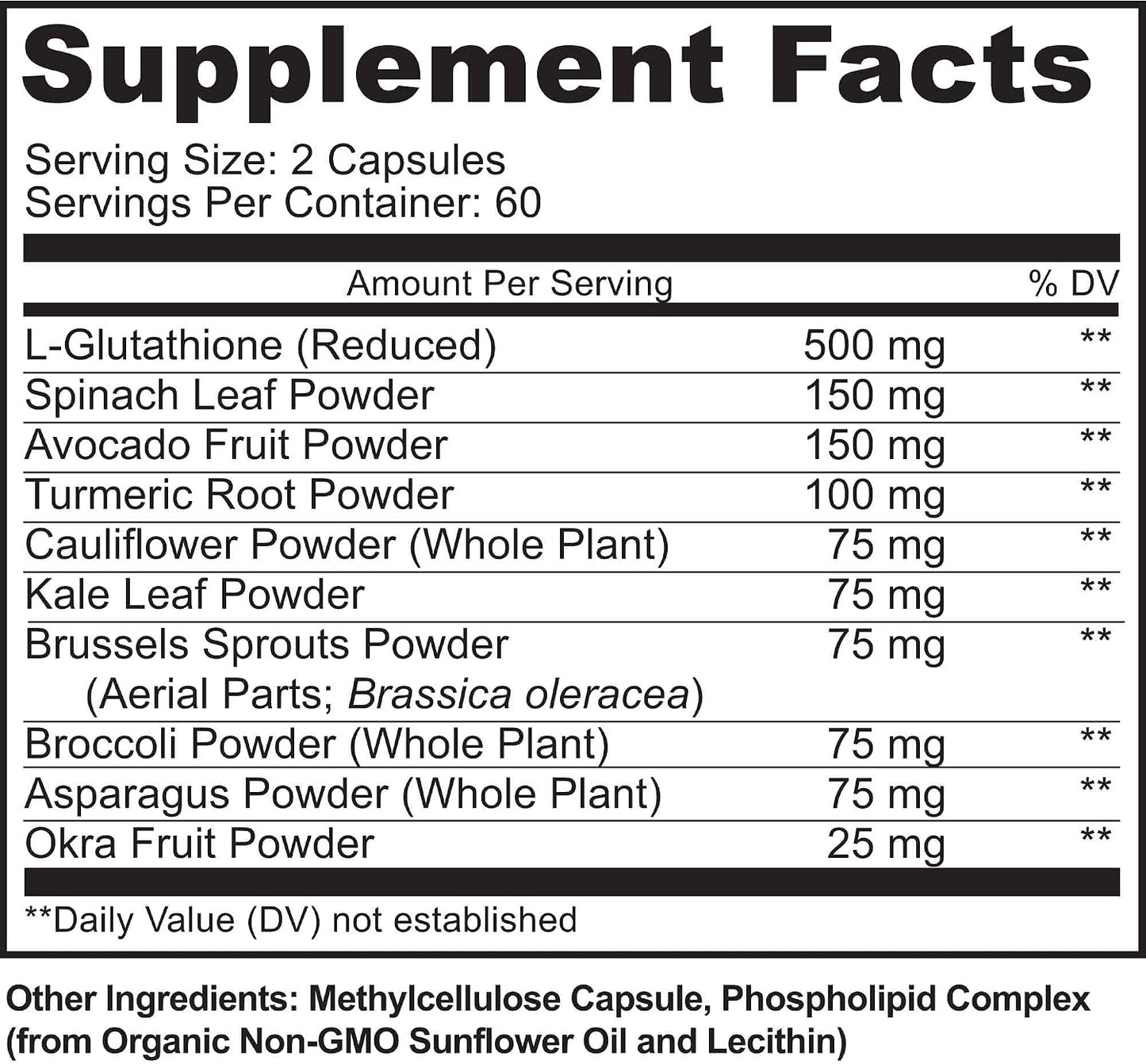 Liposomal Glutathione Supplement 500mg - Pure L Glutathione (GSH) Reduced - Active Form, Made with Organic Whole Food, Non GMO Phospholipid Complex - Antioxidant - 120 Count