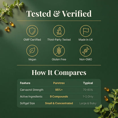 Wild Oil of Oregano with Black Seed Oil 300 Softgels, Oregano Oil Supplement with Turmeric, Ginger, Olive Leaf, MCT Oil & Black Pepper Extract, Vegan Non GMO, Made in UK