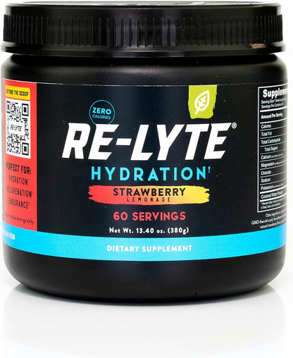 REDMOND Re-Lyte Sugar Free Electrolyte Powder Mix (Strawberry Lemonade) | Zero Sugar Electrolytes, Hydration Powder