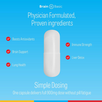Brain Basics Ultra NAC | Glutathione Precursor, Optimize Neurological and Liver Health and Immune Support | 90 Servings