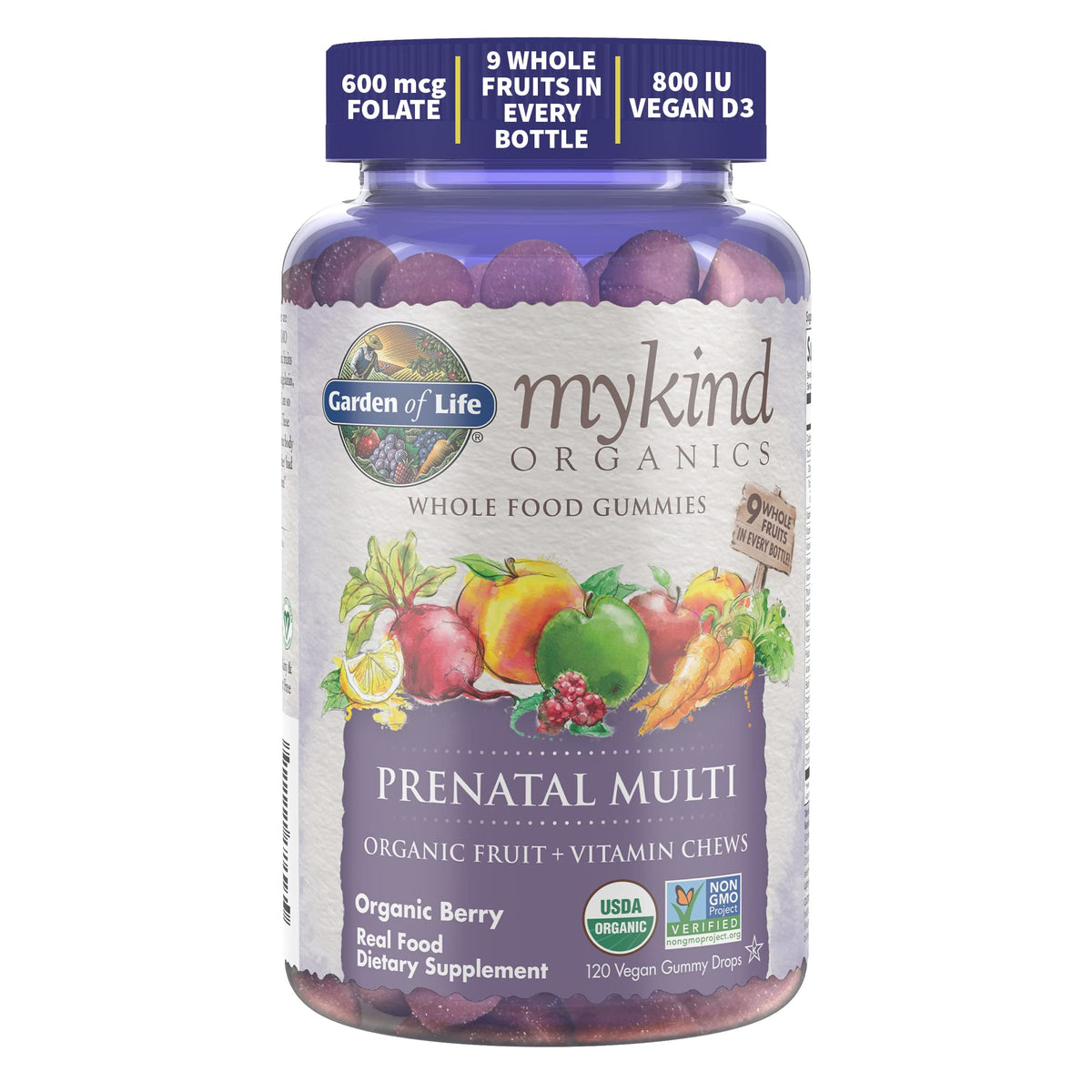 Garden of Life Organics Prenatal Gummies Multivitamin with Vitamin D3, B6, B12 & Organics Men's