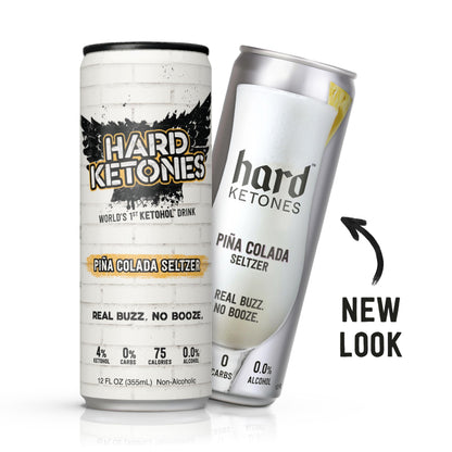 Hard Ketones Pina Colada Seltzer | Alcohol Alternative with 4% Ketohol | 12 Pack, 12 Oz