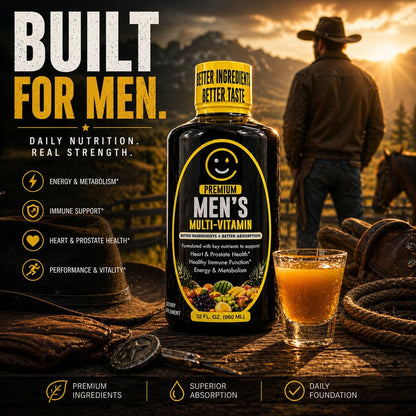 Liquid Multivitamin for Men | Premium | Sugar Free | 100+ Vitamins, Minerals & Amino Acids to Support Muscle, Heart, Brain Health & Energy | 98% Absorption Rate | Non-GMO | 32 Serv