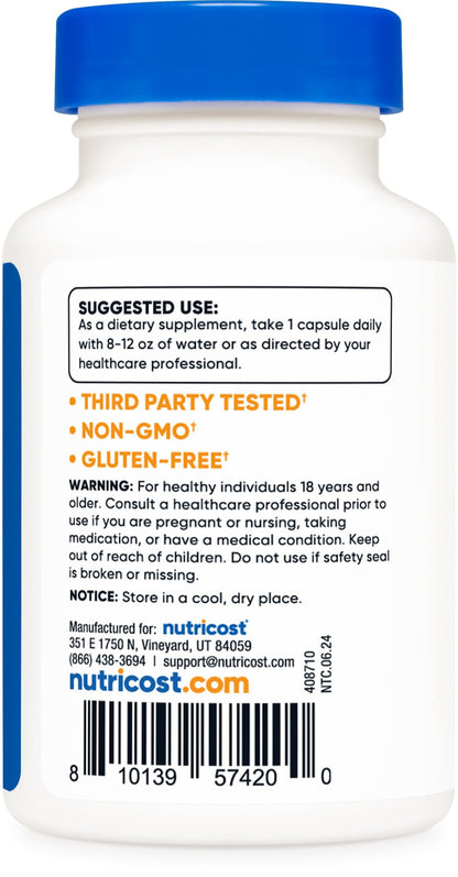 Nutricost Ashwagandha Herbal Supplement 600mg, 120 Capsules | Vegetarian, Non-GMO, Gluten Free, Ashwagandha Root