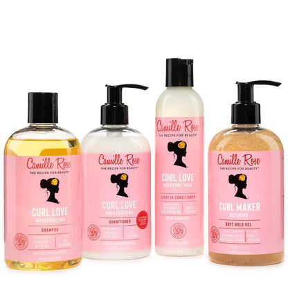 Camille Rose Curl Maker Defining Gel, Soft Hold – Textured, Curly Hair Moisture, Detangler, Frizz Control with Nourishing Botanicals, 12 Fl Oz