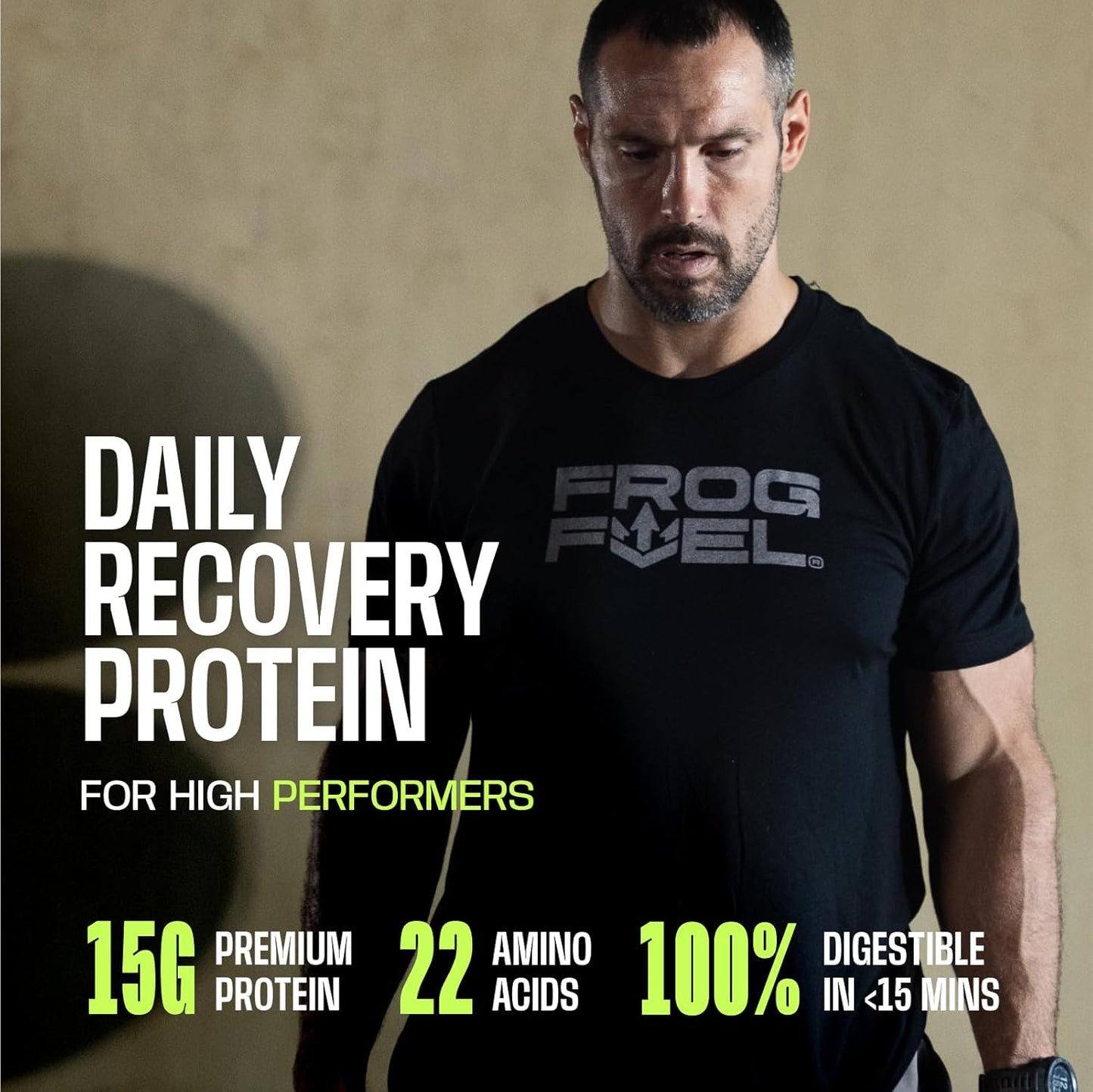 Frog Fuel Power Liquid Protein Shot, 15g Protein, Berry, 24 pk | Nano Hydrolyzed Grass Fed Collagen, Post Workout, 22 Amino Acids, Sugar & Fat Free, Gluten Free, 0 Carbs, 1 oz Shots
