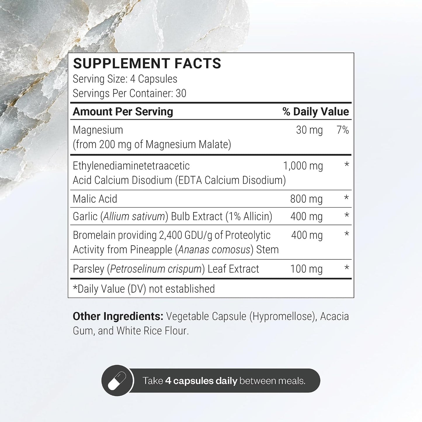 Supersmart - Cardio Clear (Garlic EDTA Supplement) - with Malic Acid, Calcium Disodium EDTA, Magnesium, Bromelain | Non-GMO & Gluten Free - 120 Vegetarian Capsules