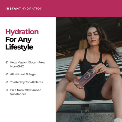 Instant Hydration Sugar Free Electrolytes Powder Packets Variety Pack - Watermelon, Raspberry, Lemon Lime Drink Mix & Travel Essentials with Magnesium and Potassium - Post Workout Recovery - 20 Sticks