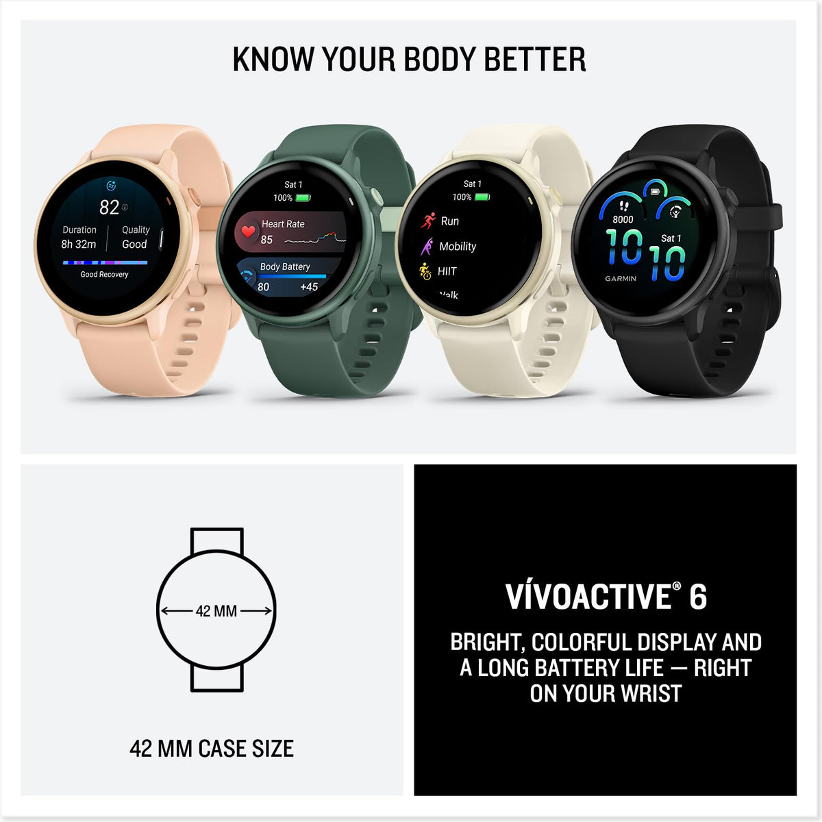 Garmin vívoactive® 6, Health & Fitness GPS Smartwatch, 42mm, Slate