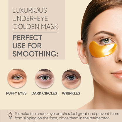 Under Eye Patches (80 Pairs) - Golden Under Eye Mask Amino Acid & Collagen, Under Eye
