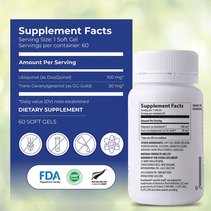 Xtendlife CX8 Heart Health Supplement for Cardiovascular Support, Circulation, and Arterial Health - with Vitamin K2 MK7, D3, Tocotrienols, and Sea Buckthorn-30 Day Supply