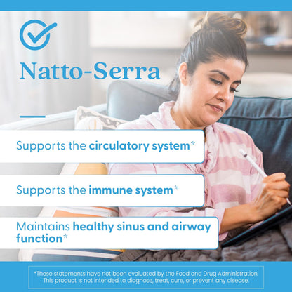 Doctor's Best Natto Serra for Men & Women - Nattokinase and Serrapeptase Enzyme Supplement, Caps for Circulatory & Immune Health Support, Optimal Digestive Absorption, Non GMO, Vegan - 90 Veg Capsules