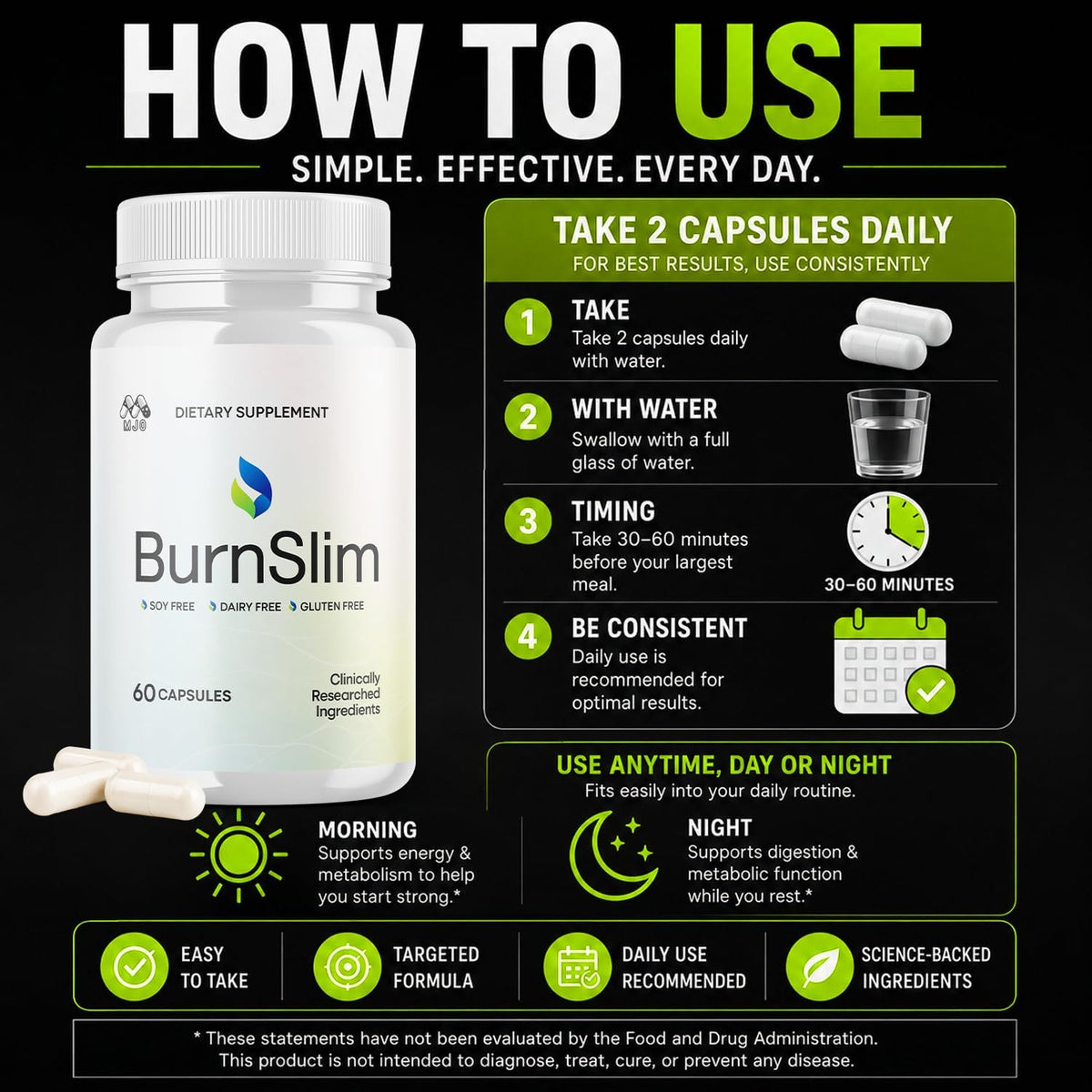 Burn Slim Capsules Weight Loss, Burn Slim Weight Loss 3-Pack, 180 Capsules