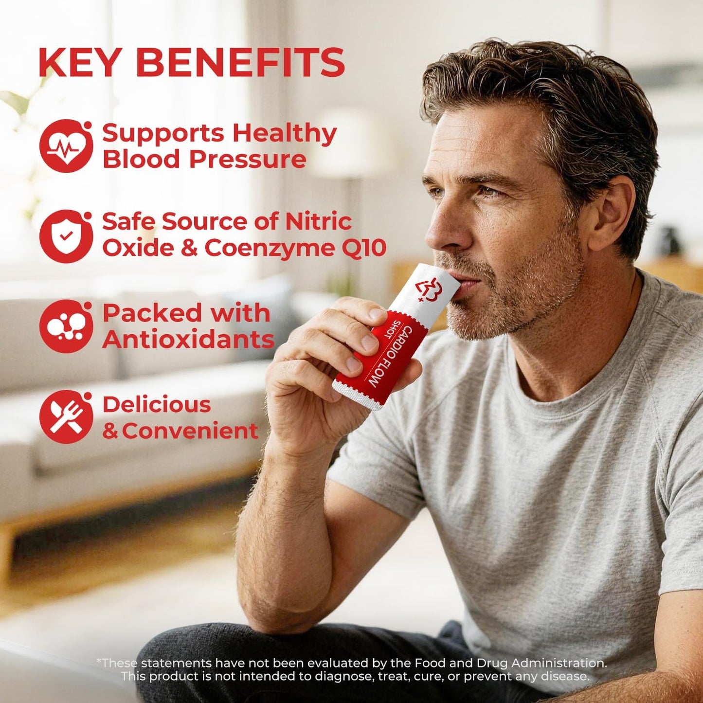 OxyEnergy Heart & Vascular & Blood Pressure Health Liquid Supplement | Nitric Oxide, Beet Root & CoQ10 & Olive & Resveratrol, Non-GMO, Natural Berry Flavor 21 Stick Packs