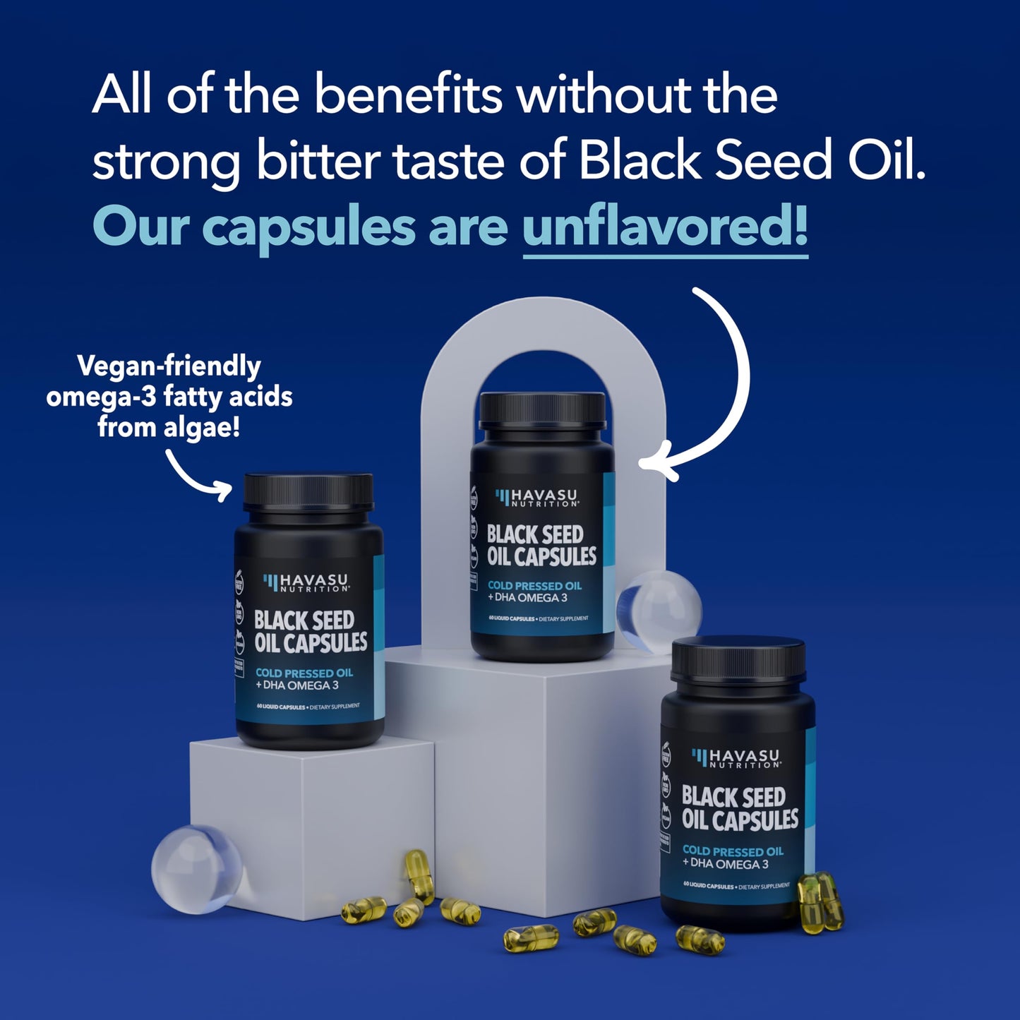 Black Seed Oil Capsules, Vegan, Non-GMO, Cold-Pressed Nigella Sativa, 90ct | 1500mg Per Serving Black Cumin Supplement for Skin Health, Immune Function, and Digestive Health, Unflavored, 30 Servings