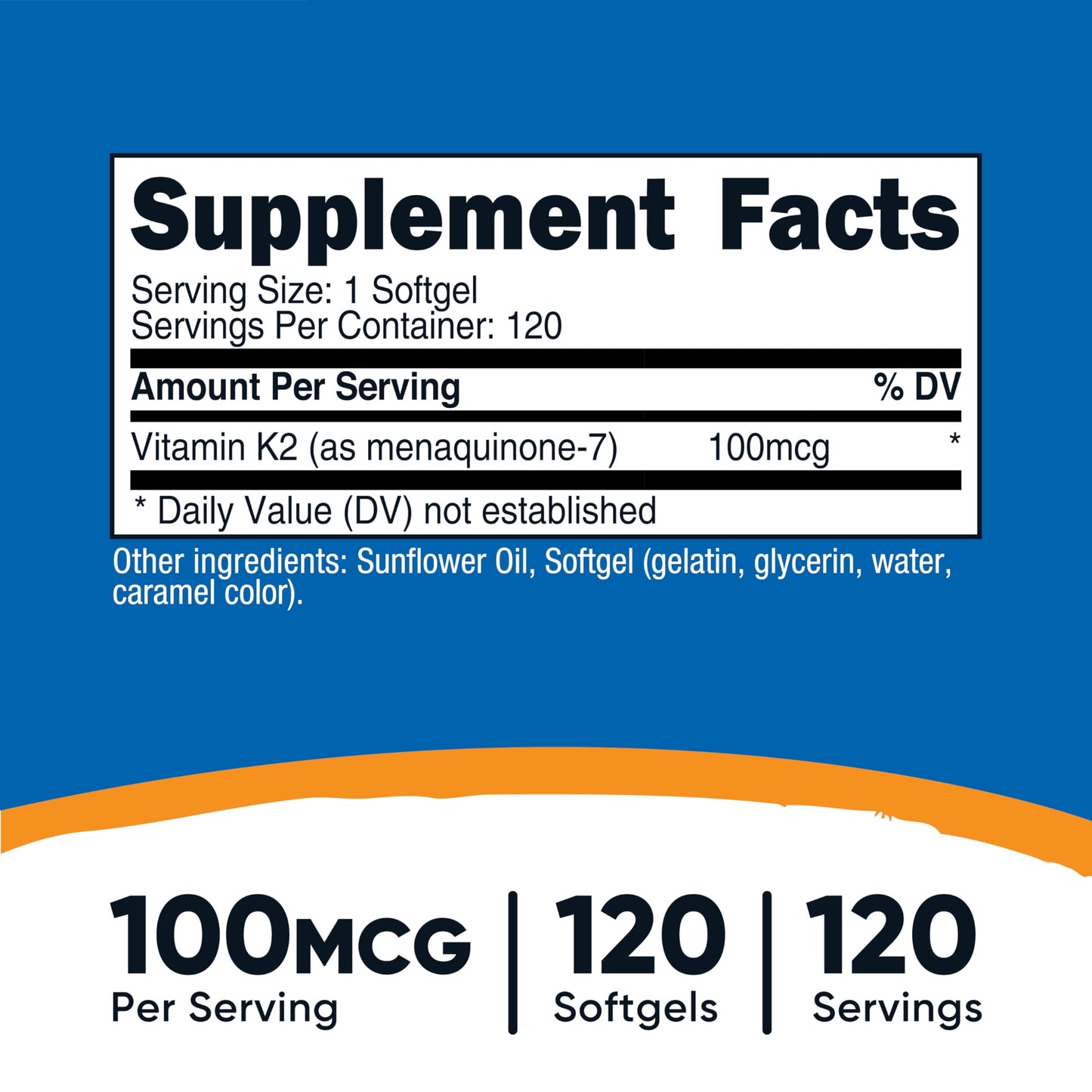 Nutricost Vitamin K2 MK-7 100 mcg, 240 Softgels, Gluten Free, GMO-Free | MK7