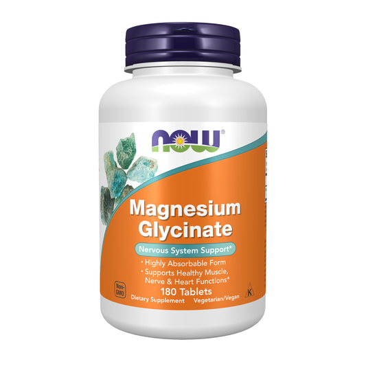NOW Foods Supplements, Magnesium Glycinate 100 mg, Highly Absorbable Form, 180 Tablets