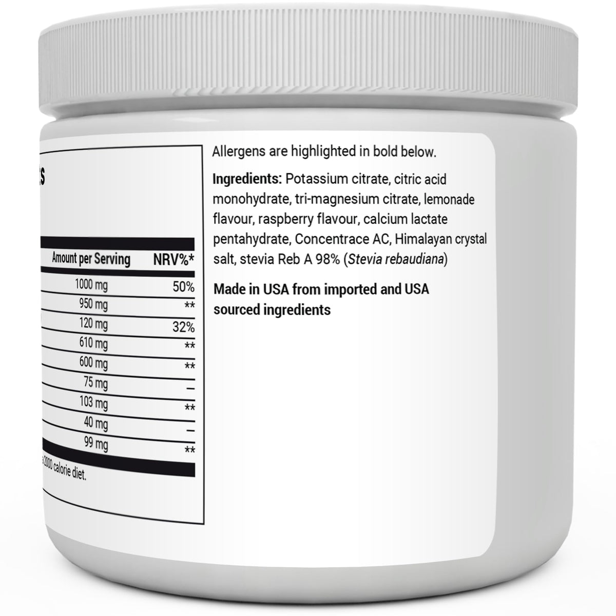 Dr. Berg Electrolyte Powder - Electrolyte Drink Supplements with 1000mg Potassium
