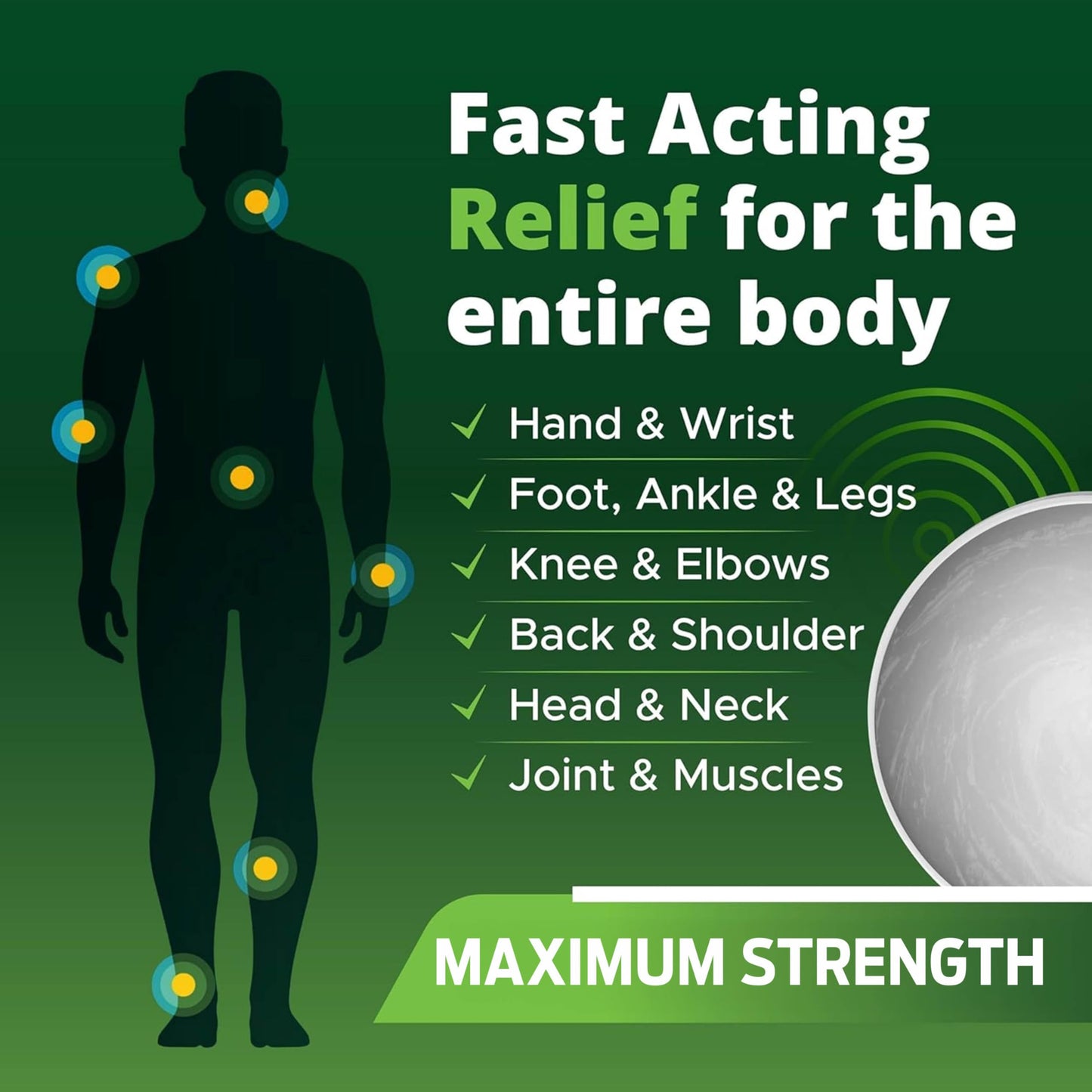 Owell Naturals Deep Penetrating Pain Relief Cream, Maximum Strength Formula for Joints & Muscles, Lower Back, Knees, Hands, Legs, Ankle – Fast Acting Comfort, 7 oz