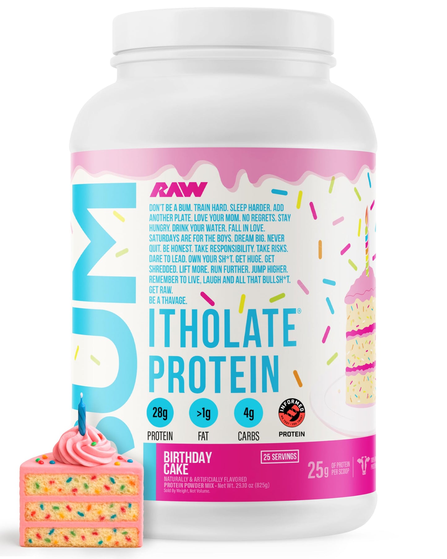 RAW Whey Isolate Protein Powder, Vanilla Oatmeal Cookie (CBUM Itholate Protein) - 100% Grass-Fed Sports Nutrition for Muscle Growth & Recovery - Low-Fat, Low Carb, Naturally Flavored - 25 Servings