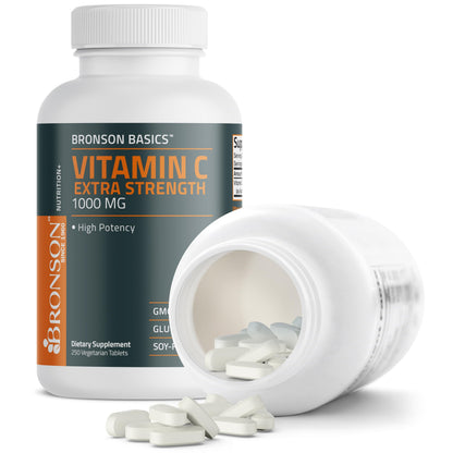 Bronson Vitamin C 1000mg Extra Strength, Supports a Healthy Immune System, High Potency, Non-GMO, 100 Vegetarian Tablets