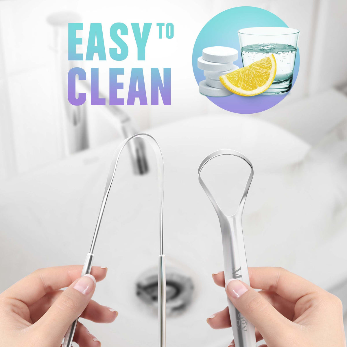 Mouthology Tongue Scraper Stainless Steel Metal Tongue Scraper for Tongue Cleaning