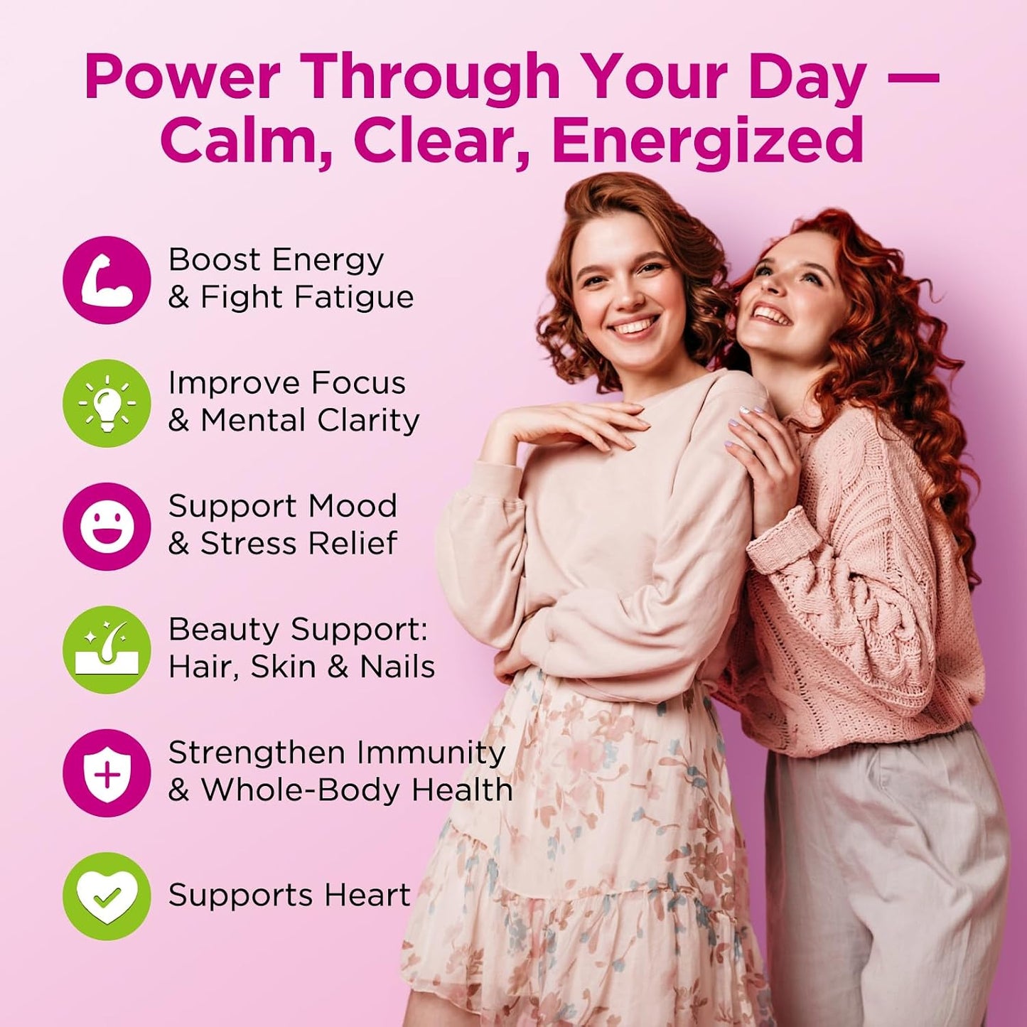 Vitamin B Complex Gummies for Women & Me, Vitamin B12, B1, B2, B3, B6, B7, B9 with Vitamin C, Zinc, Magnesium & CoQ10 for Energy, Brain, Nervous System & Mood, Natural Raspberry Flavor, 60 Gummies