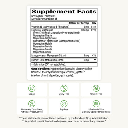 BIOptimizers Magnesium Breakthrough Supplement with 500mg - 7 Forms of Magnesium: Glycinate, Malate, Citrate, and More - Natural Support for Sleep and Cognitive Function -60 Capsules- Calming Vitamins