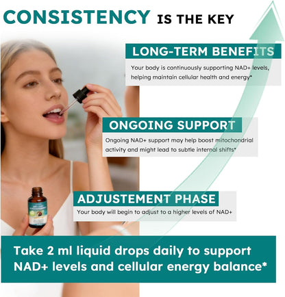 NMN Supplement Liquid Drops,4-in-1 NMN Beta 1000mg | w. Quercetin TMG Resveratrol for Anti Aging Energy & Immune Support, NMNH Alternative Liposomal High Absorption for Women Men