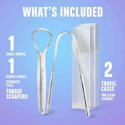 Mouthology Tongue Scraper Stainless Steel Metal Tongue Scraper for Tongue Cleaning