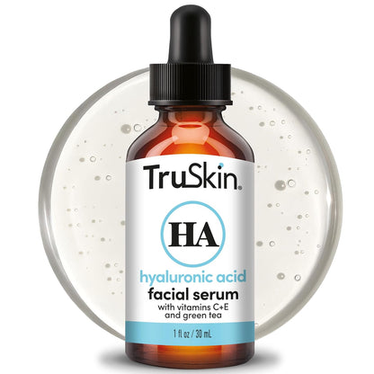 TruSkin Hyaluronic Acid Serum for Face for Hydrated, Plumper Skin, 1 fl oz | With 7 ultra-hydrating ingredients to replenish moisture and leave skin feeling soft, smooth and healthy-looking