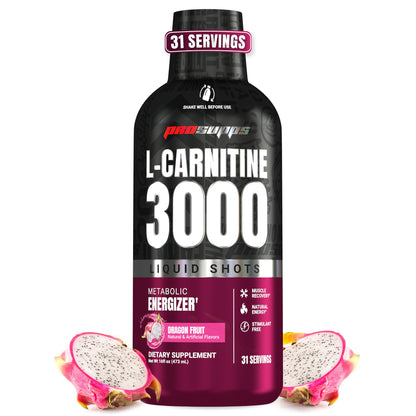 ProSupps L-Carnitine Liquid 3000, Stimulant-Free Liquid Shots for Men & Women - Clean Workout Drink for Energy, Performance & Muscle Recovery - No Sugar, No Carbs - 31 Servings, Berry
