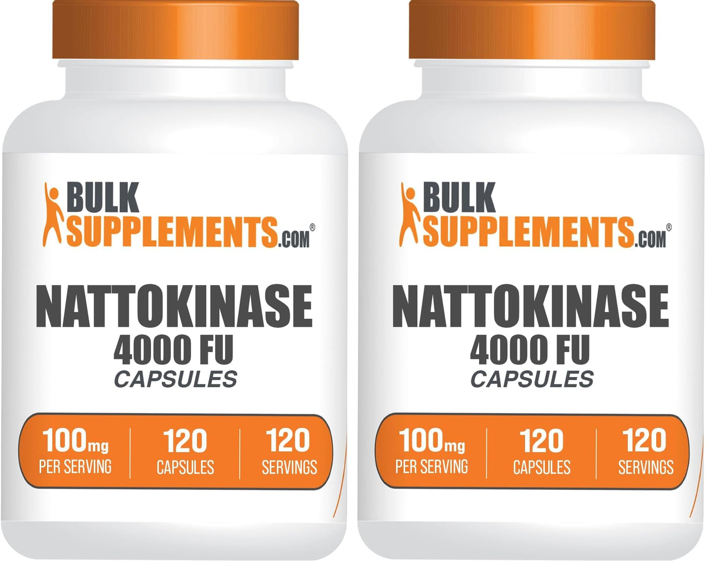 BulkSupplements.com Nattokinase 4000 FU Capsules - Nattokinase Supplement, Sourced from Natto Extract, Nattokinase 100mg - Gluten Free, 1 Capsule per Serving, 120 Capsules (Pack of 1)