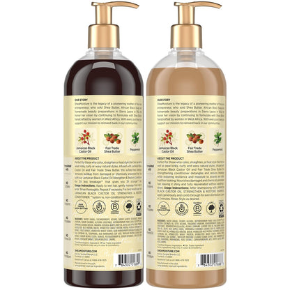 SheaMoisture Shampoo & Conditioner Set, Jamaican Black Castor Oil | Strengthen & Restore Repair Treatment for Dry, Damaged Hair | Wavy, Coily, Kinky & Curly Hair | Shea Butter, Peppermint & ACV