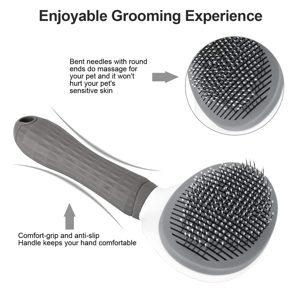 Depets Self Cleaning Slicker Brush, Dog Cat Bunny Pet Grooming Shedding Brush