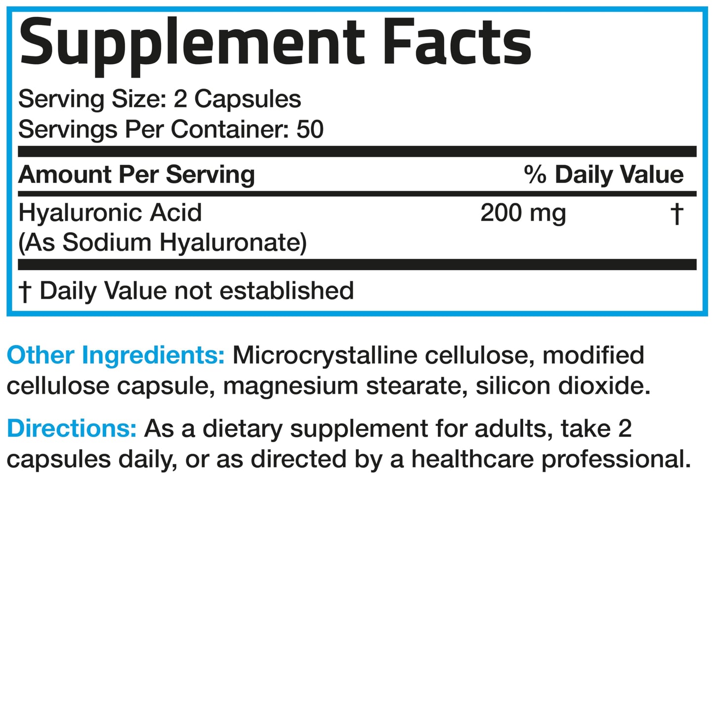 Bronson Hyaluronic Acid 200 MG High Potency Joint Health & Healthy Skin Support, Non-GMO, 200 Vegetarian Capsules