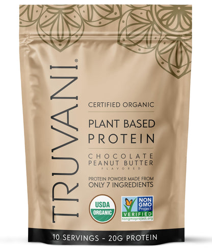 Truvani Organic Plant Based Protein Powder | Vanilla Chai | 10 Servings | Vegan | 20g Pea Protein | Keto | Gluten & Dairy Free | Low Carb | No Added Sugar