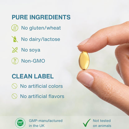 Igennus Ultra Pure EPA Omega-3 500mg, DHA-Free, High EPA rTG, IFOS Certified Fish Oil, Concentrated Triglyceride Form, Non-GMO, 90 Small Softgels