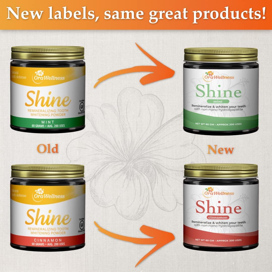 OraWellness Shine Remineralizing Natural Teeth Whitening Powder in Mint + Healthy Mouth Blend Organic Toothpaste & Mouthwash Alternative Tooth Oil, Pack of 3
