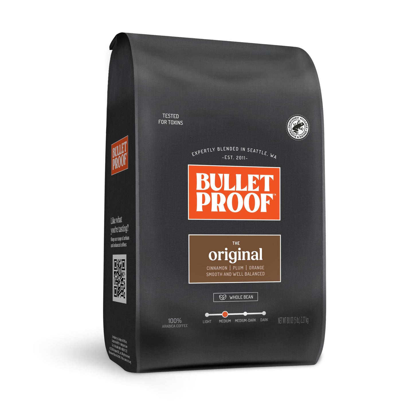 Bulletproof Original Medium Roast Whole Bean Coffee, 12 Ounces, Clean Coffee Tested for Toxins