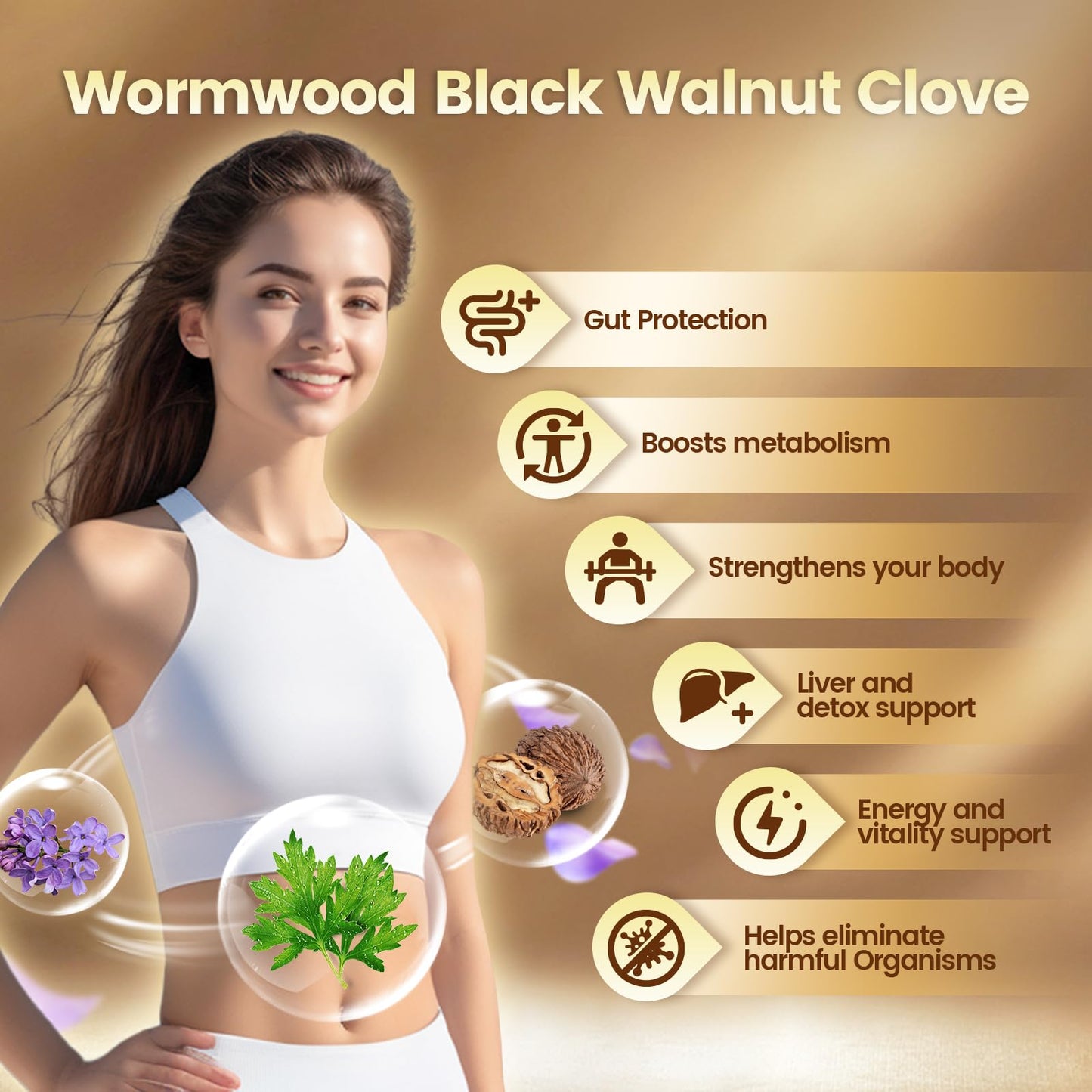 VivoNu 18-in-1 Black Walnut Wormwood, Rapid Gut Cleanse & Digestive Health with Clove, Garlic, Turmeric, Pumpkin Seed, Oregano, Berberine & More, 2 Bag