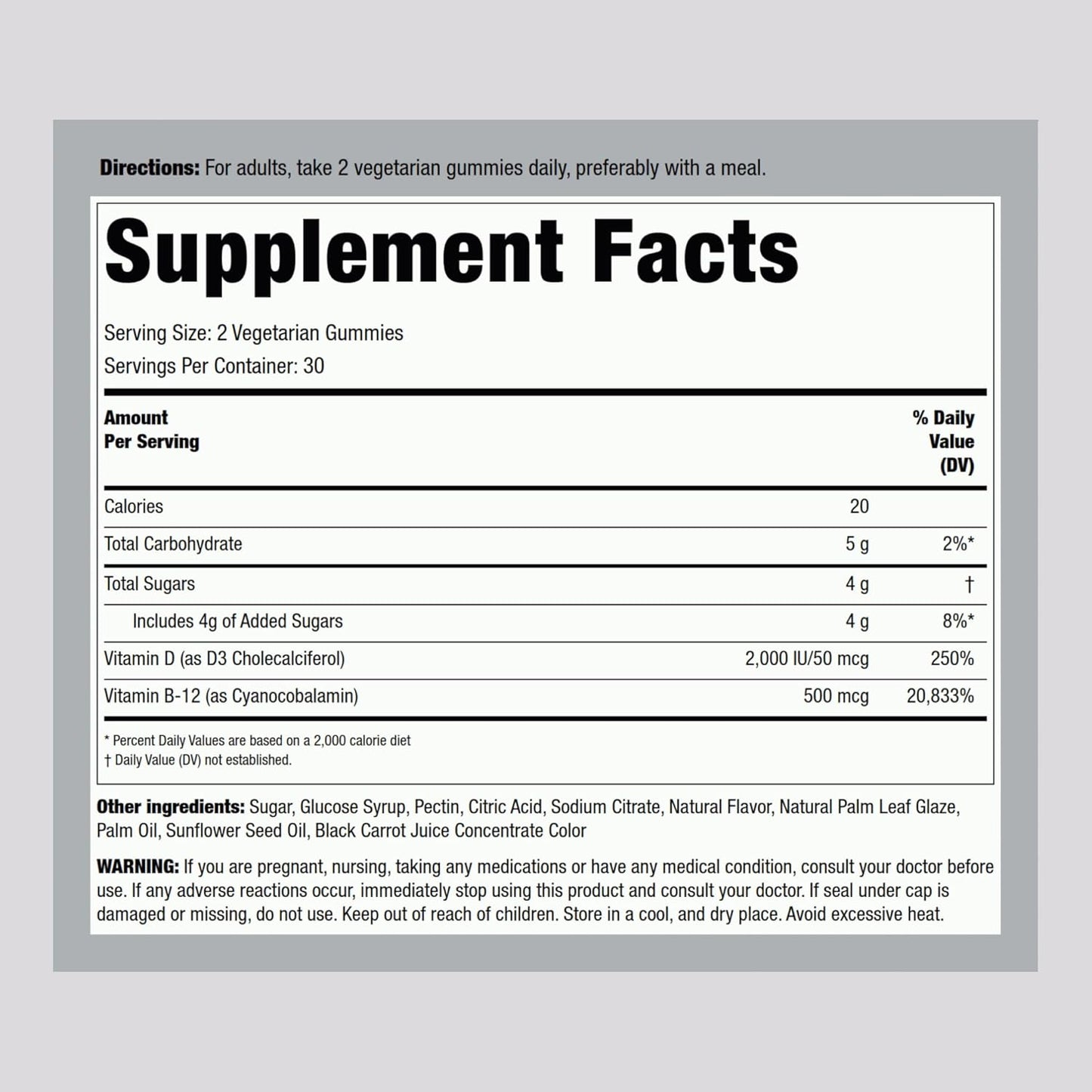 Piping Rock Vitamin D3 and B12 Gummies | 60 Count | Supplement for Women and Men | High Potency | Strawberry Flavor | Vegetarian, Non-GMO, Gluten Free