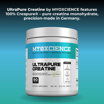 MYOXCIENCE Creapure® Creatine Monohydrate | Supports Strength & Muscle Mass, Cognition and Lean Body Mass | Unflavored (60 Serving Jar)