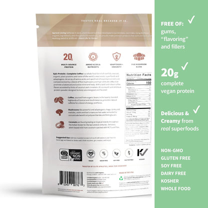 Sprout Living Epic Protein Bundle - Chocolate Maca & Complete Coffee (20g Organic Plant-Based Protein Powder, Vegan, Gluten Free, Superfoods) | 1lb, 12 Servings