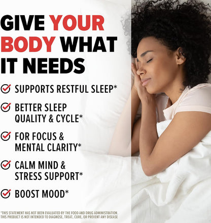 10X Health Sleep Supplement - 60 Capsules | Melatonin 3mg: L-Theanine & Magnesium, 3-in-1 Natural Sleep Support, 60 Capsules